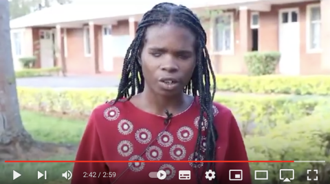 Screenshot of video depicting a student at University of Rwanda.