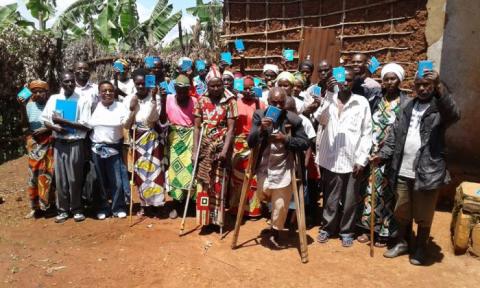 Rwandan group of people with disabilities that are part of the programme by NUDOR and the Scottish government.